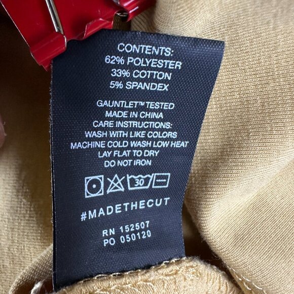 Cuts Active Top Womens Large Elongated Tee Pullover Long Sleeve Gold Stretch - Picture 6 of 8